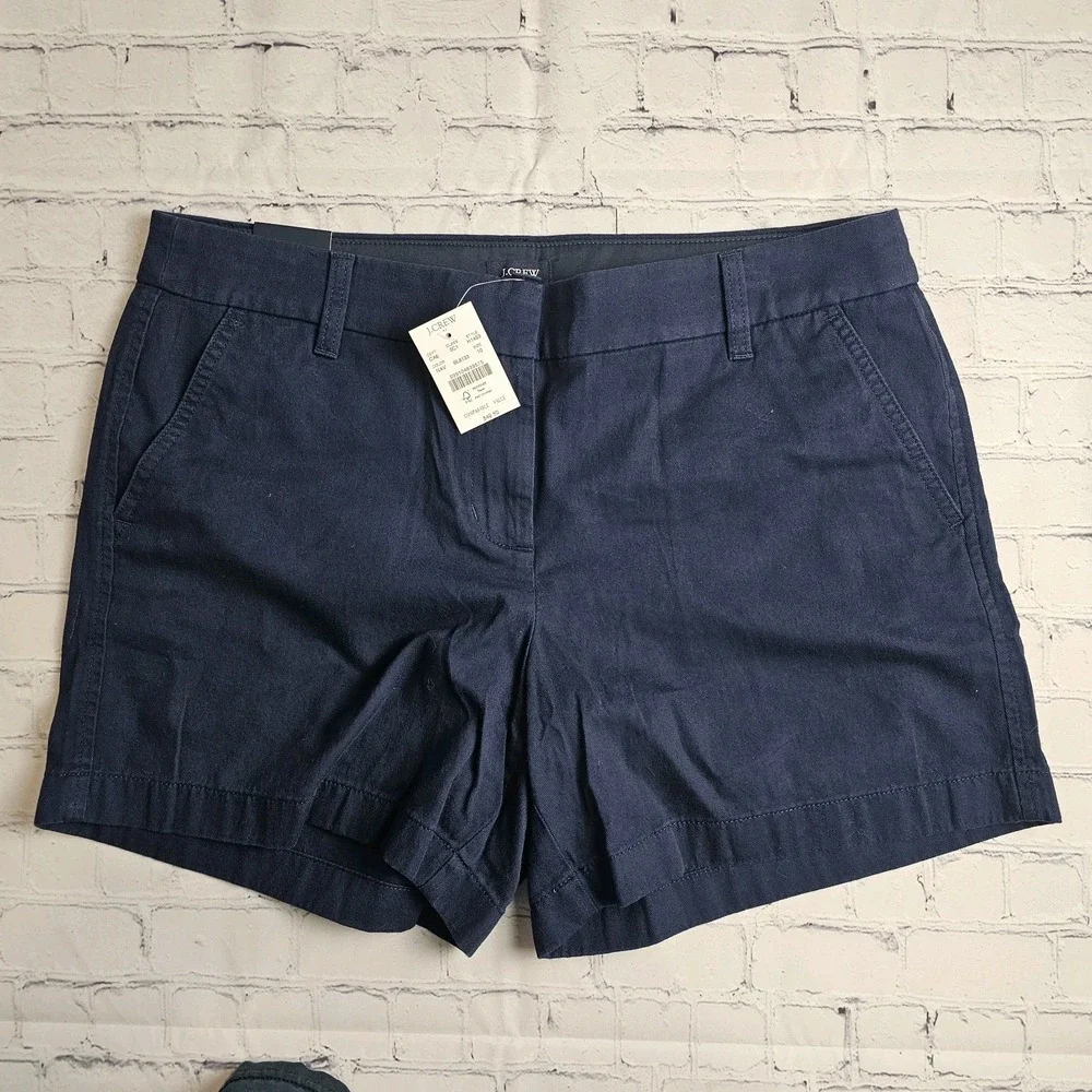 NEW J.Crew Classic Chino Shorts Womens Size 10 Navy Blue 5